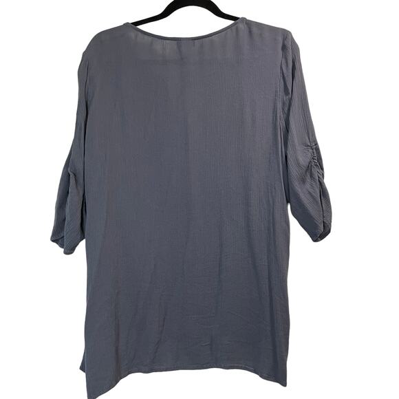 TORRID Dusty Blue Gauzy Lacey Boho Blouse 12 Hippie Coquette Cottage - Picture 4 of 11